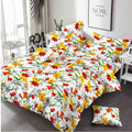 Red & Yellow Flower Printed - Bed Sheet