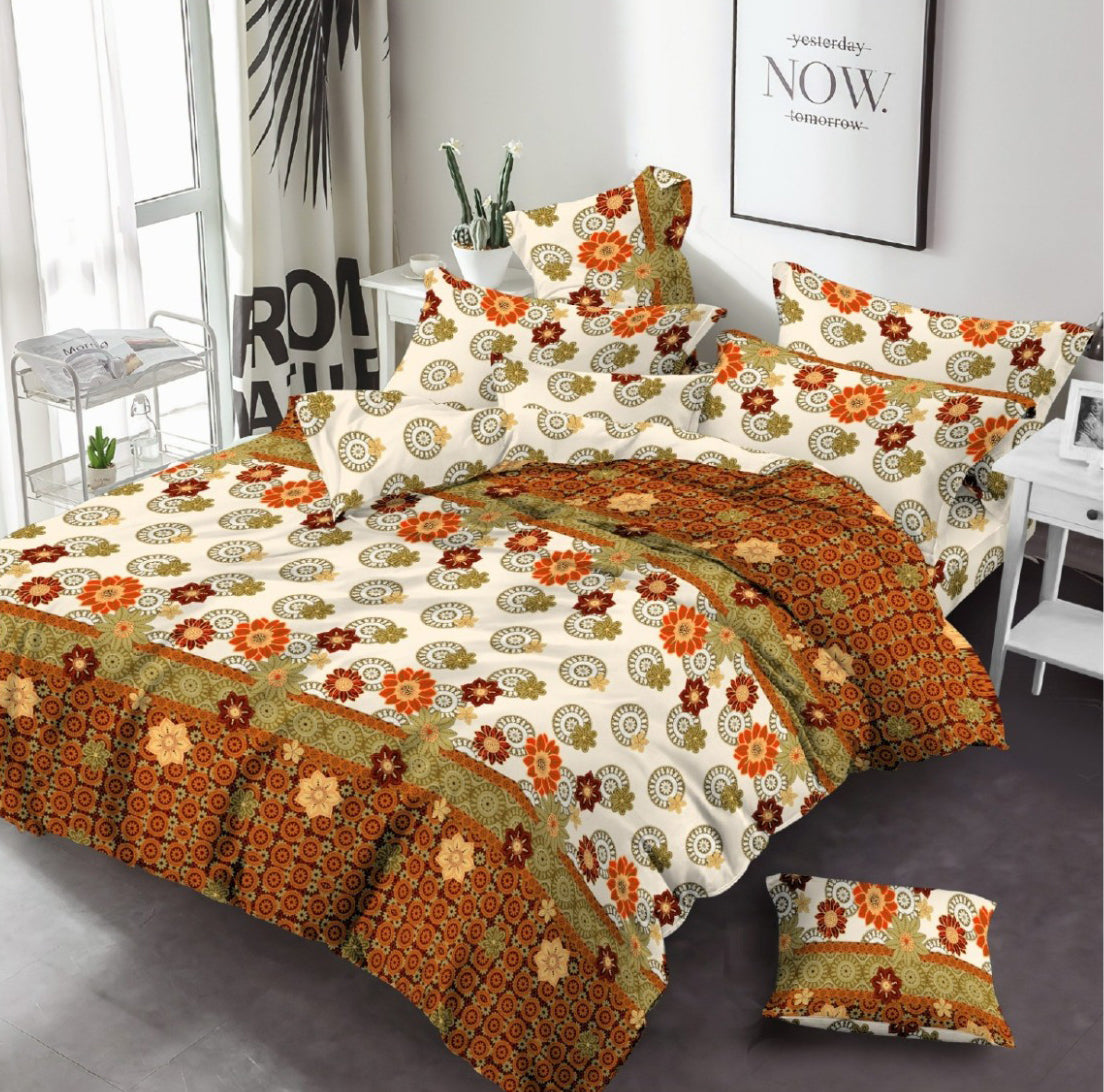 Digital Printed 3 Piece Bed Sheet