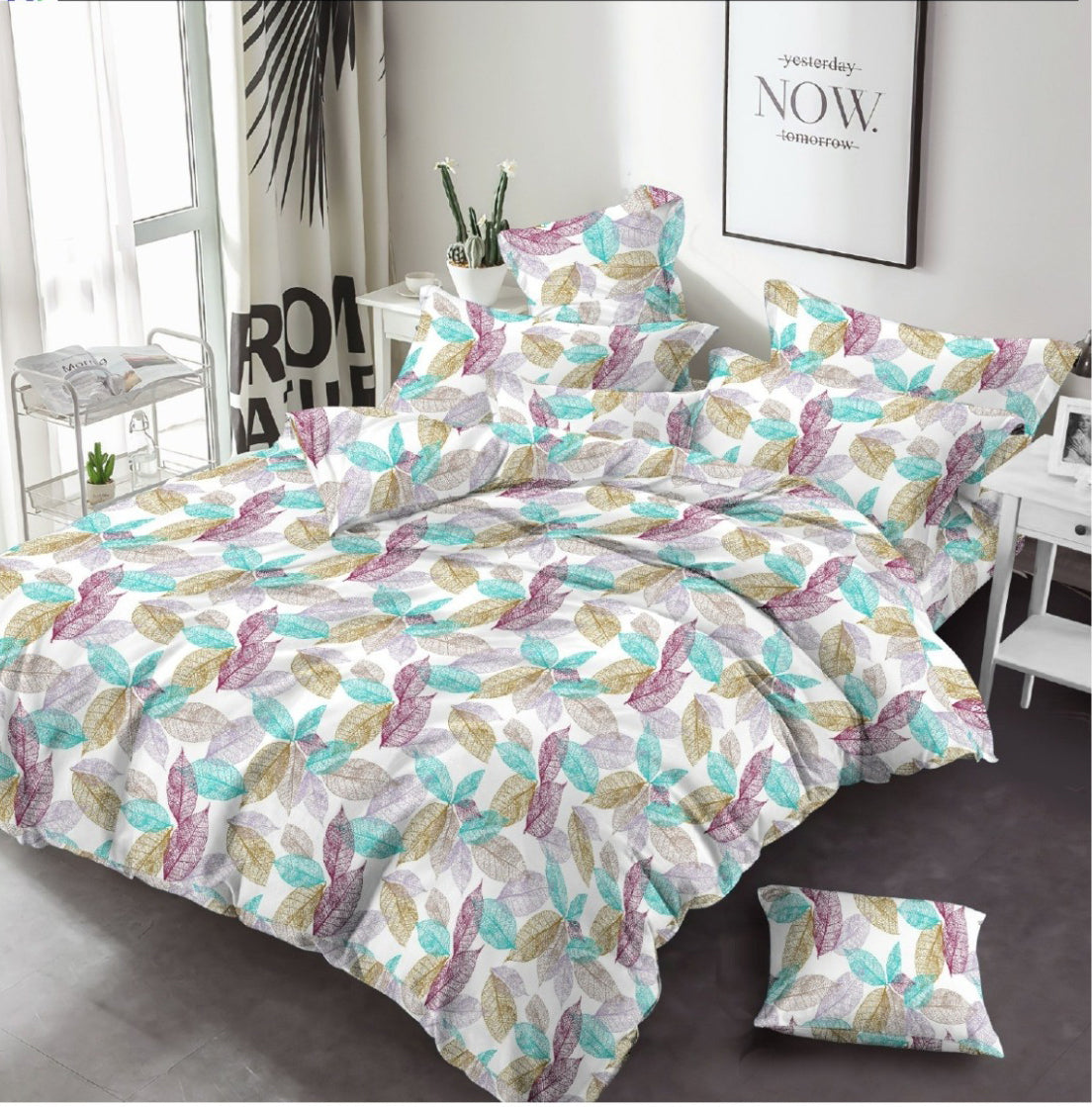 Leaf Style 3 Pcs - Bed Sheets
