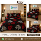 Black Red Floral Bedsheet