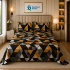 Black Gold Geometric Bedsheet