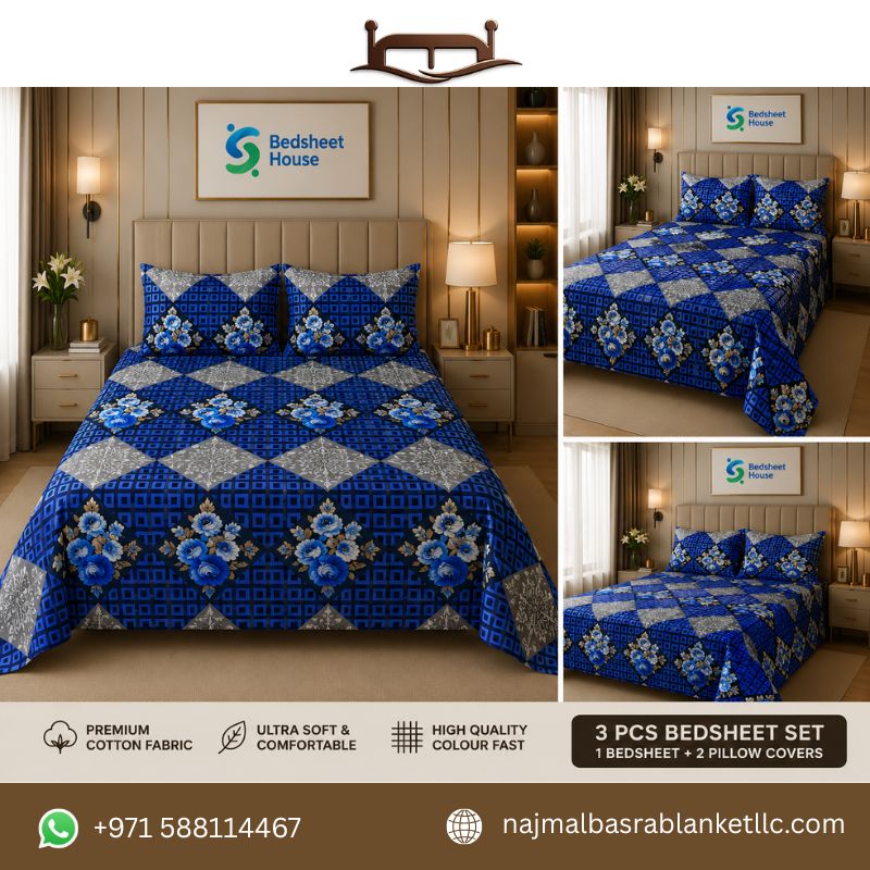 Royal Blue Diamond Bedsheet