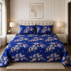 Premium Blue Floral Bedsheet