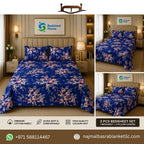 Premium Blue Floral Bedsheet