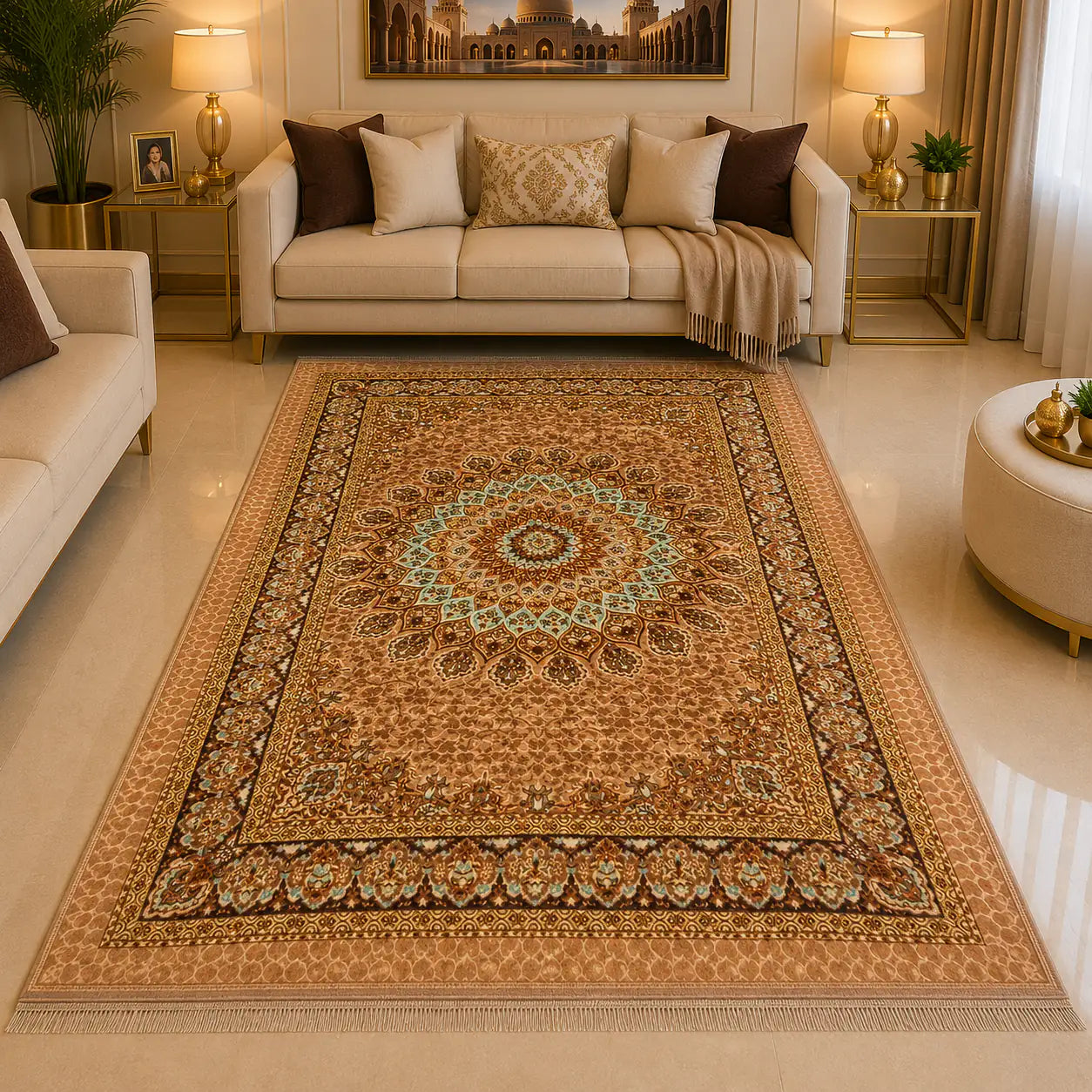 Golden Medallion Luxury Rug
