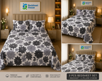 Grey Dahlia Floral Bedsheet