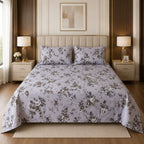 Elegant Grey Floral Bedsheet
