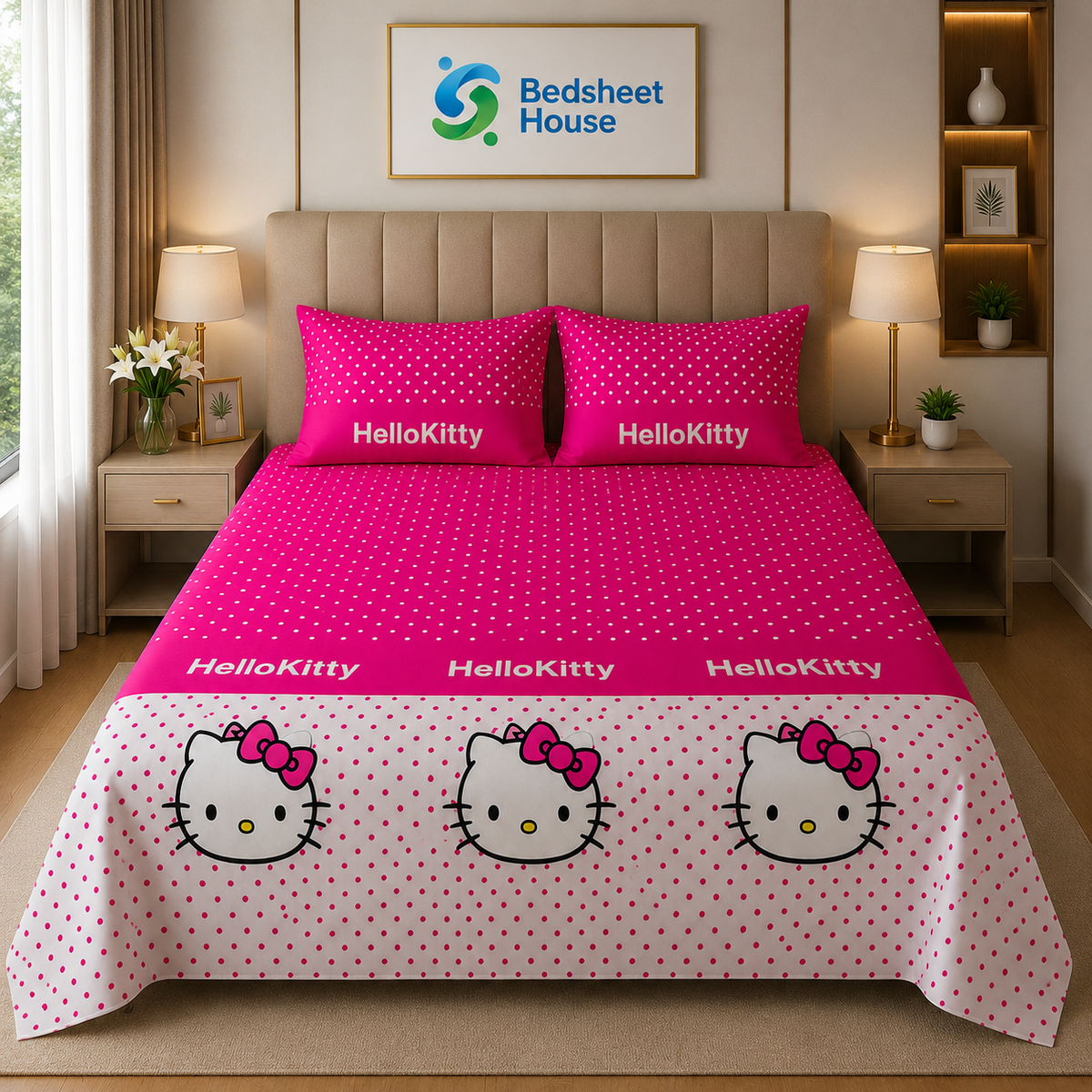 Hello Kitty Pink Bedsheet