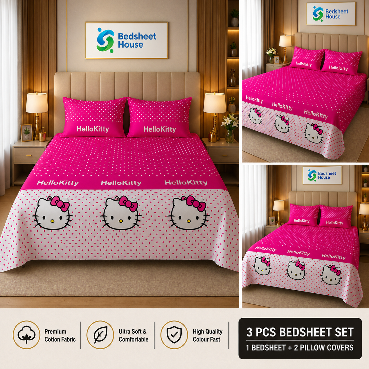 Hello Kitty Pink Bedsheet