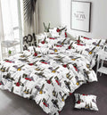 3 Pcs Flower & Leaf Printed - Bed Sheet