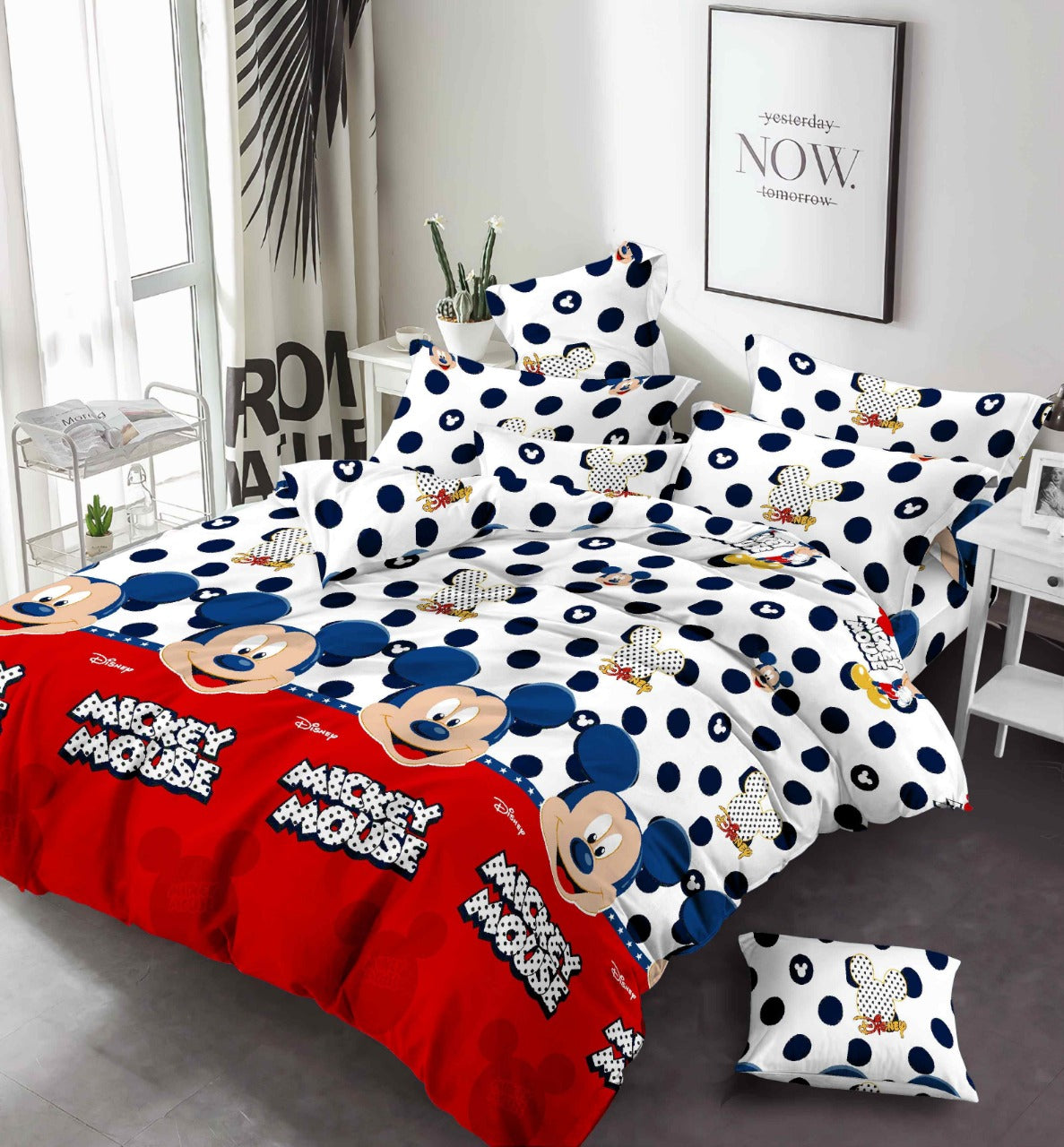 Mickey Mouse Cartoon 3 Pcs - Bed Sheet