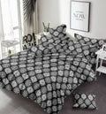 Grey Black & White 3 Pcs Bed Sheet