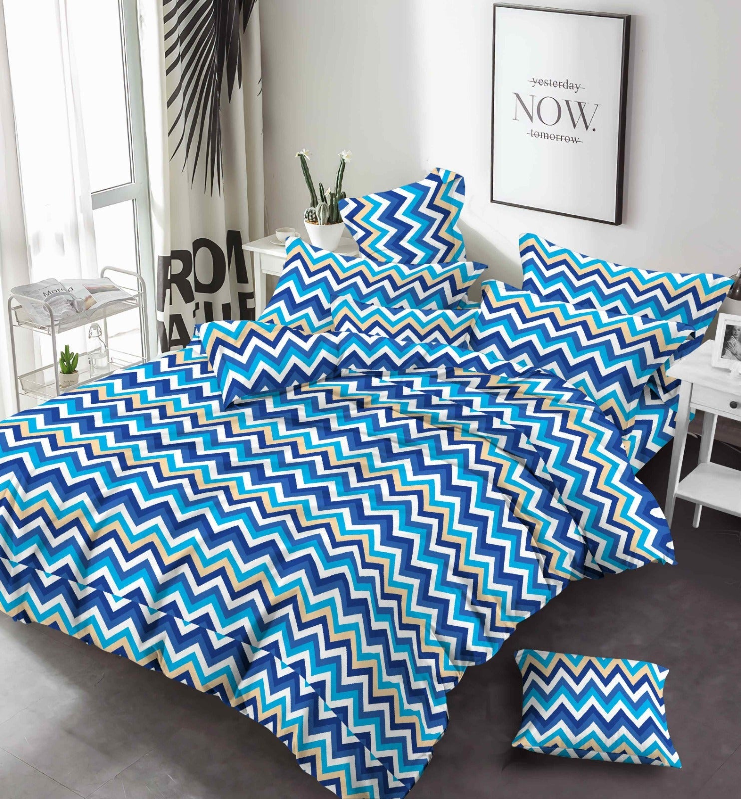 4 Color's Lining Printed - Bed Sheet