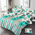 Green Flower Printed Bed Sheet