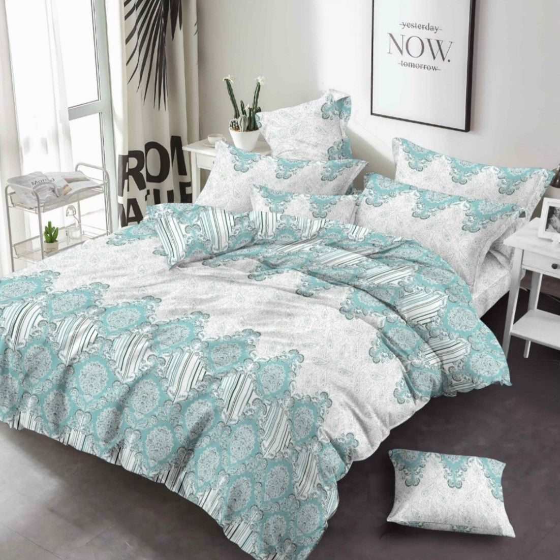 Lightweight Reversible Quilt Floral Bed Sheet