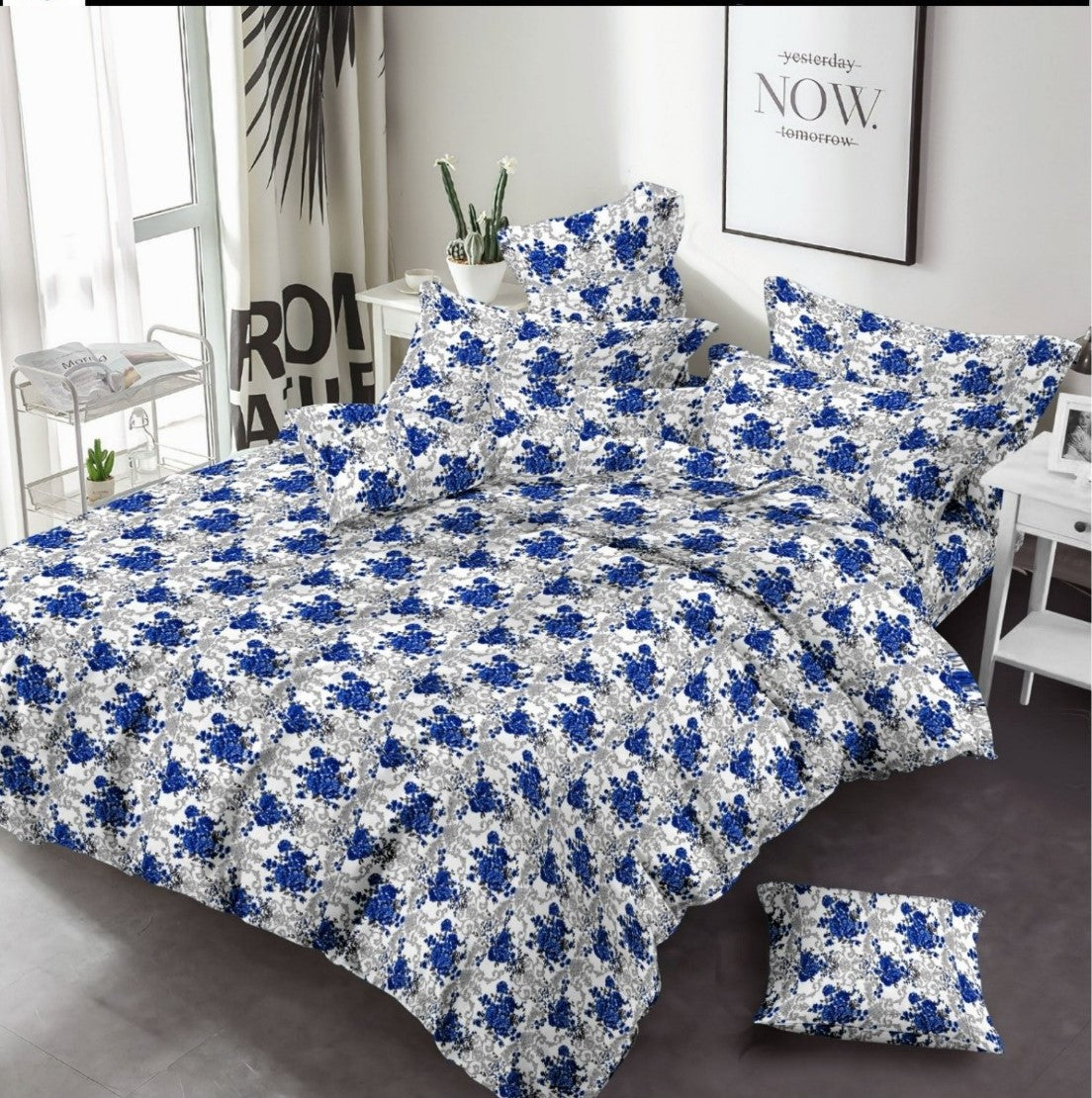 Pattren Printed Bed Sheet With 2 Pillow Covers