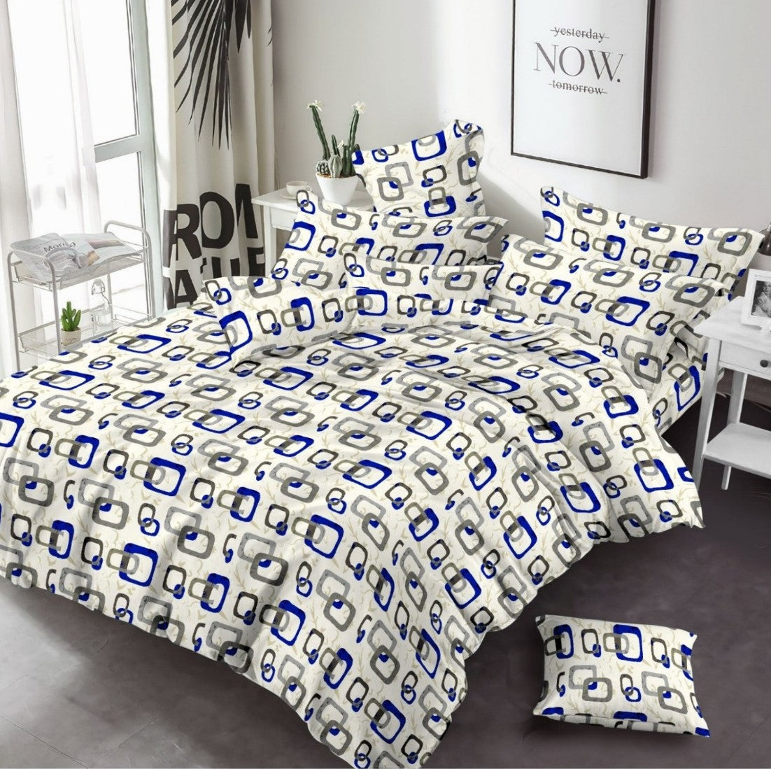 Square Box Printed Bed Sheet
