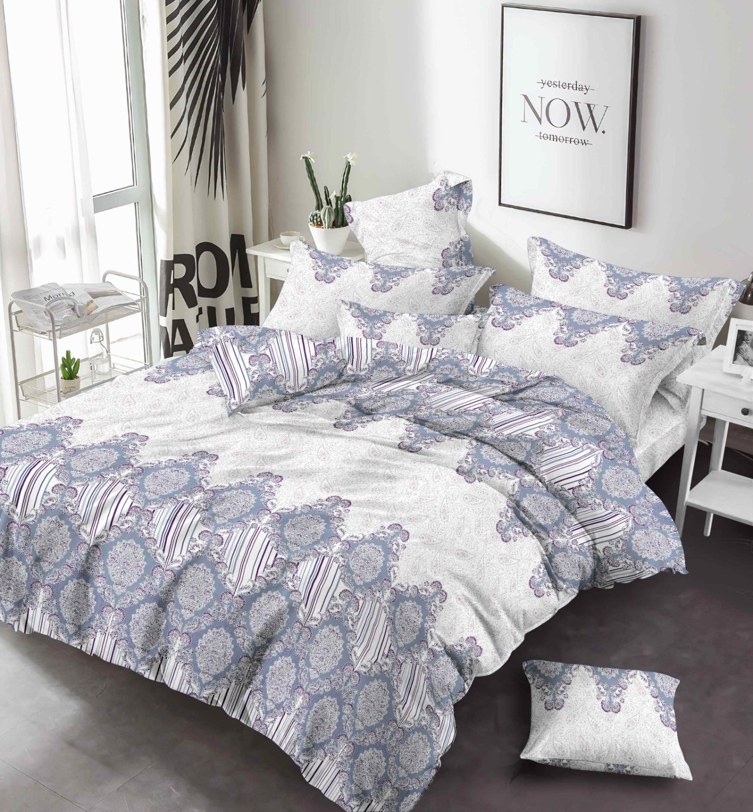 Lightweight Reversible Quilt Floral Bed Sheet