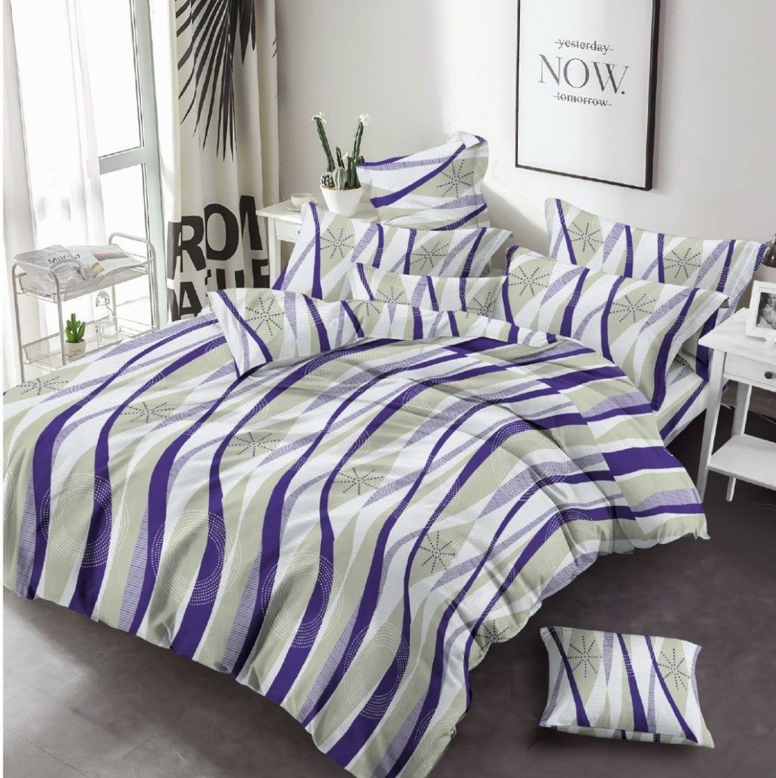 Vertical Purple Lining Bed Sheet