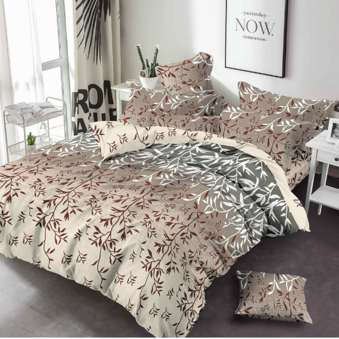 Teli Branch Printed Premium Bed Sheet