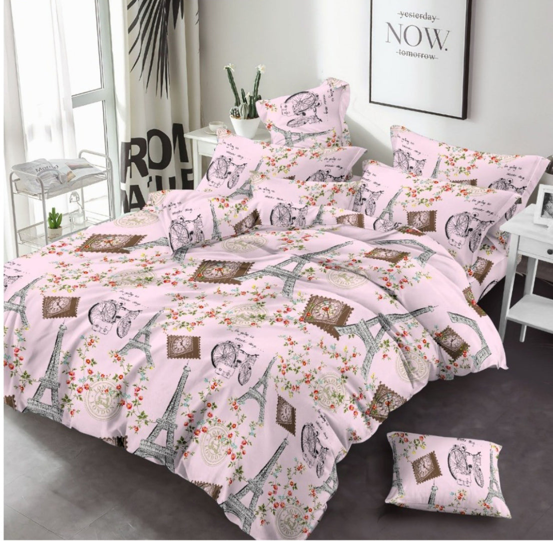 Eiflle Tower Premium Quality 3 Piece Bed Sheet