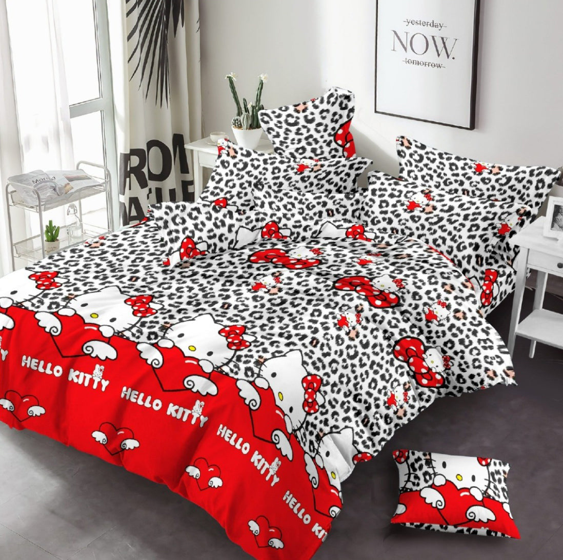 HELLO KITTY Cartoon 3 Piece Bed Sheet
