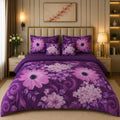 6 PCS Purple Floral Comforter Set