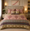 Classic Beige Floral 6 PCS Comforter Set
