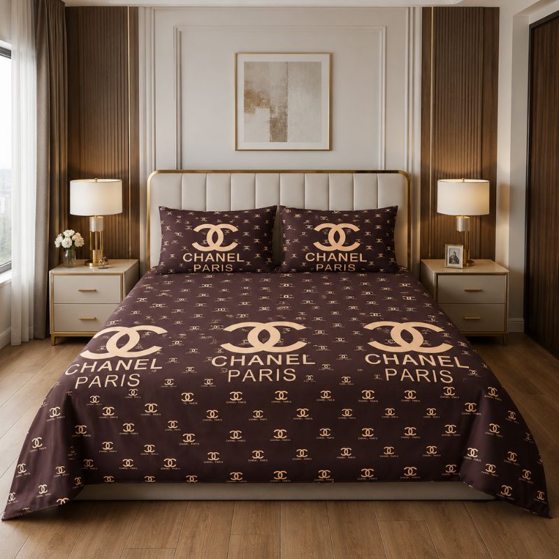 Chanel Paris 3 Pcs Bed Sheet