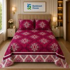 Magenta Damask Medallion Bedsheet