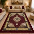 Maroon Classic Medallion Carpet