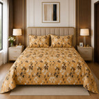 Mustard Gold Floral Bedsheet
