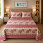 Pink Floral Border Bedsheet