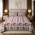 Red Geometric Print Bedsheet