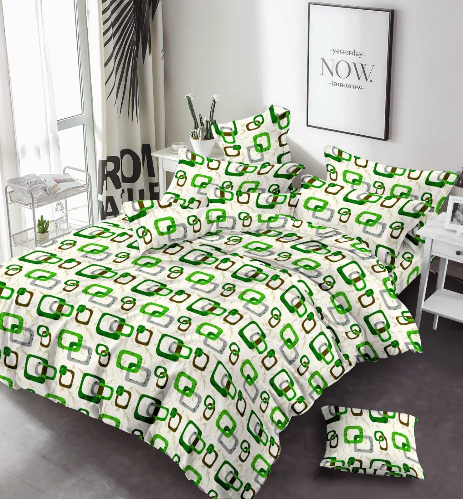 Square Box Printed Bed Sheet