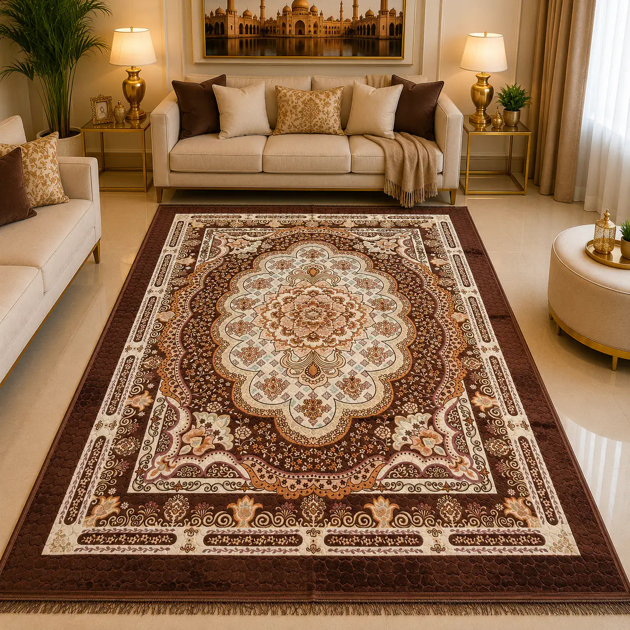 Vintage Floral Brown Rug