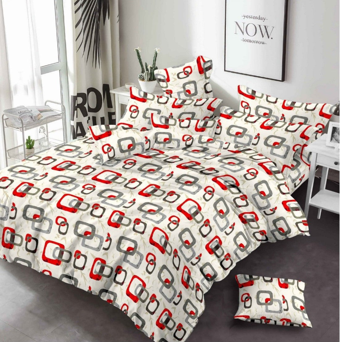Square Box Printed Bed Sheet