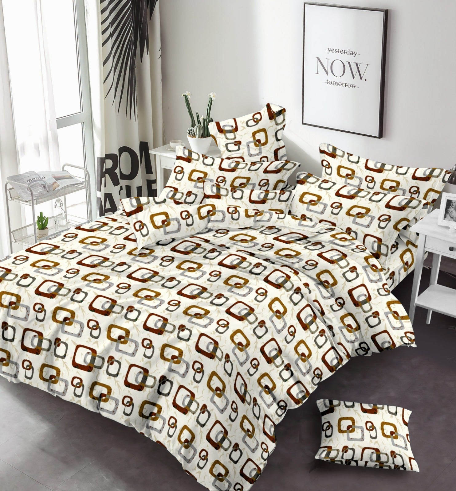 Square Box Printed Bed Sheet