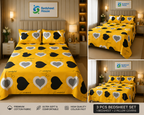 Yellow Heart Print Bedsheet