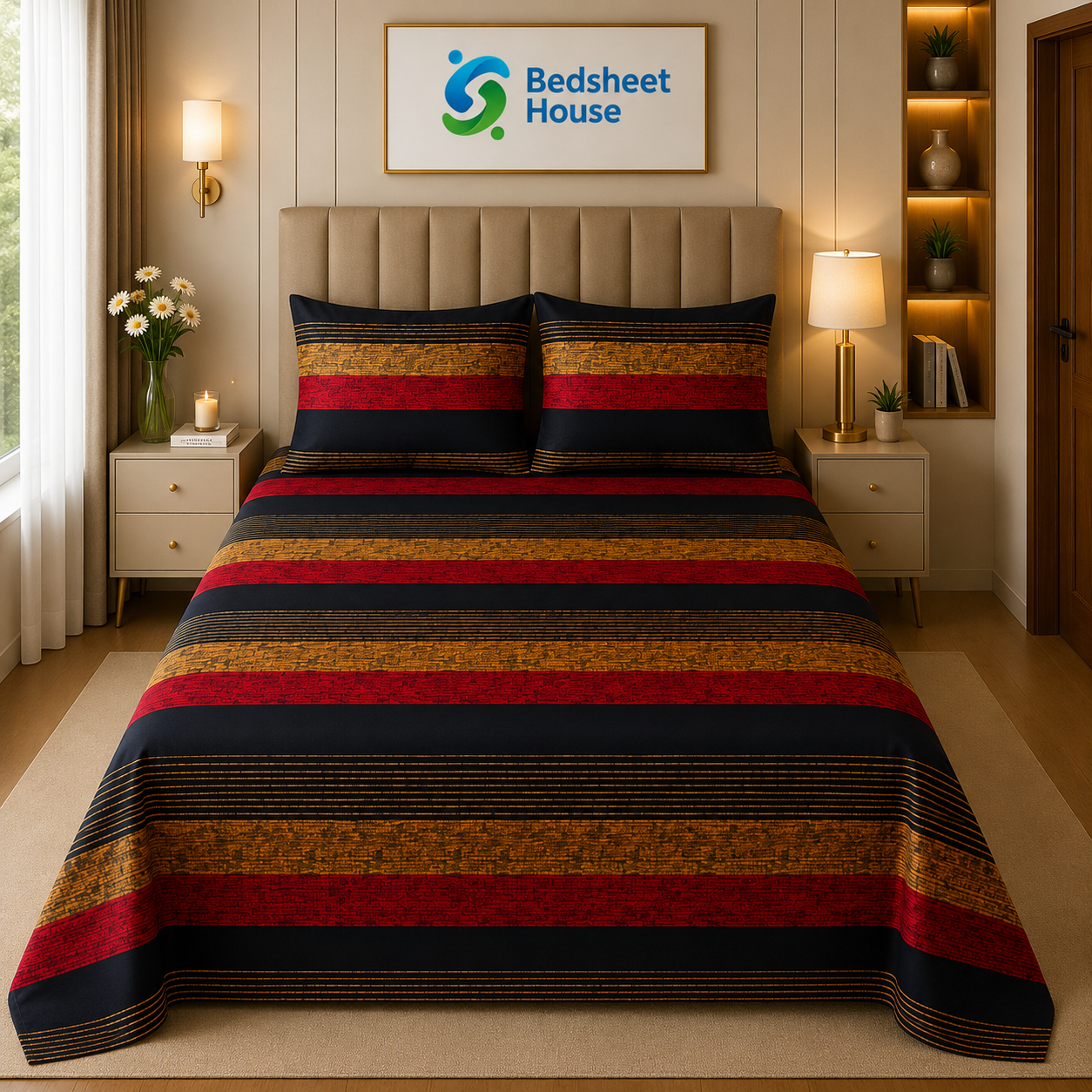 Bold Stripe Multicolor Bedsheet