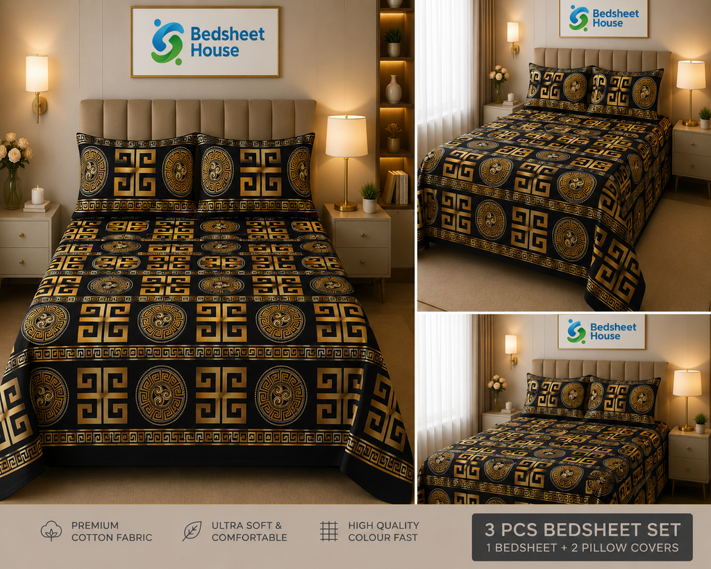 Greek Key Medallion Bedsheet