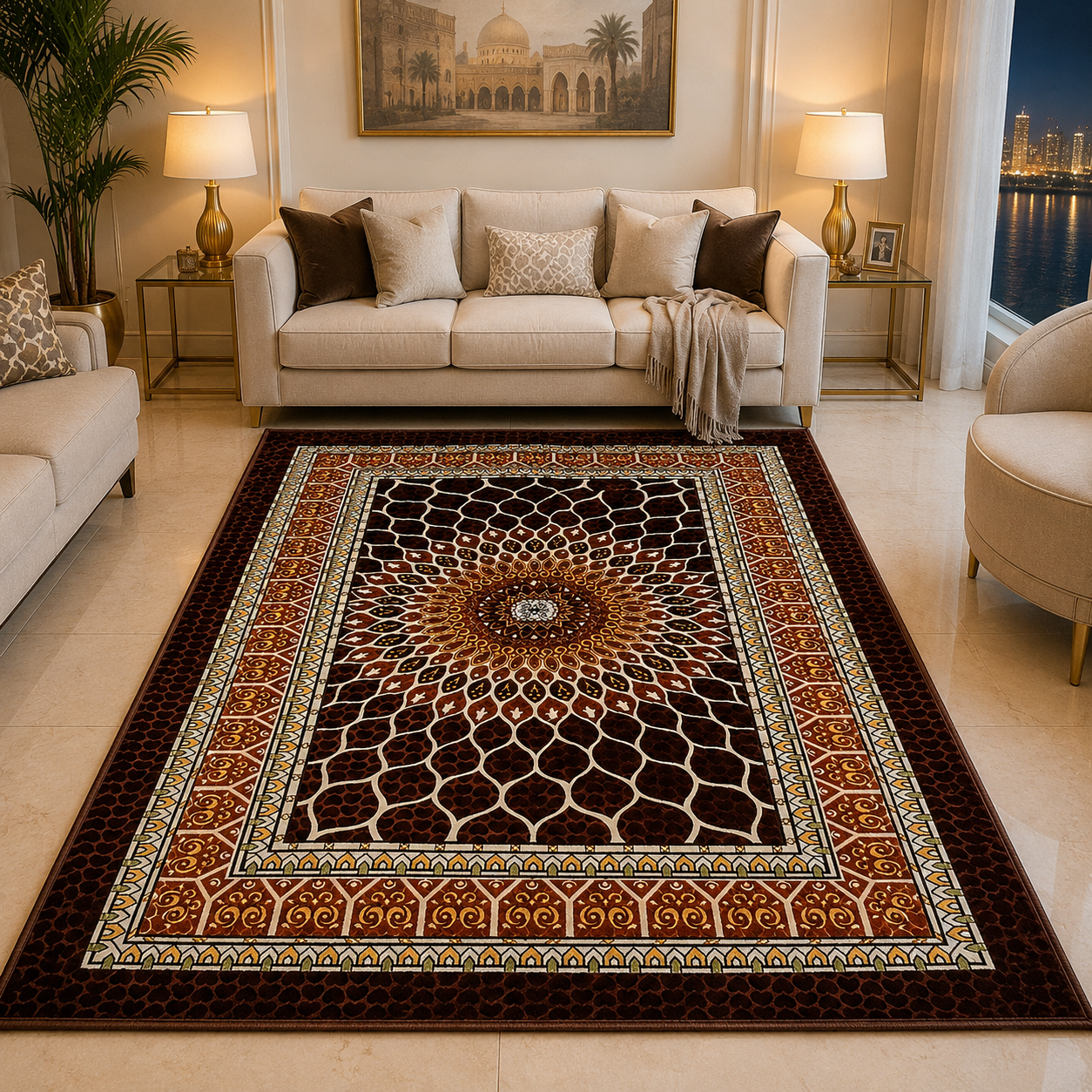 Premium Brown Decorative Carpet 2x3m