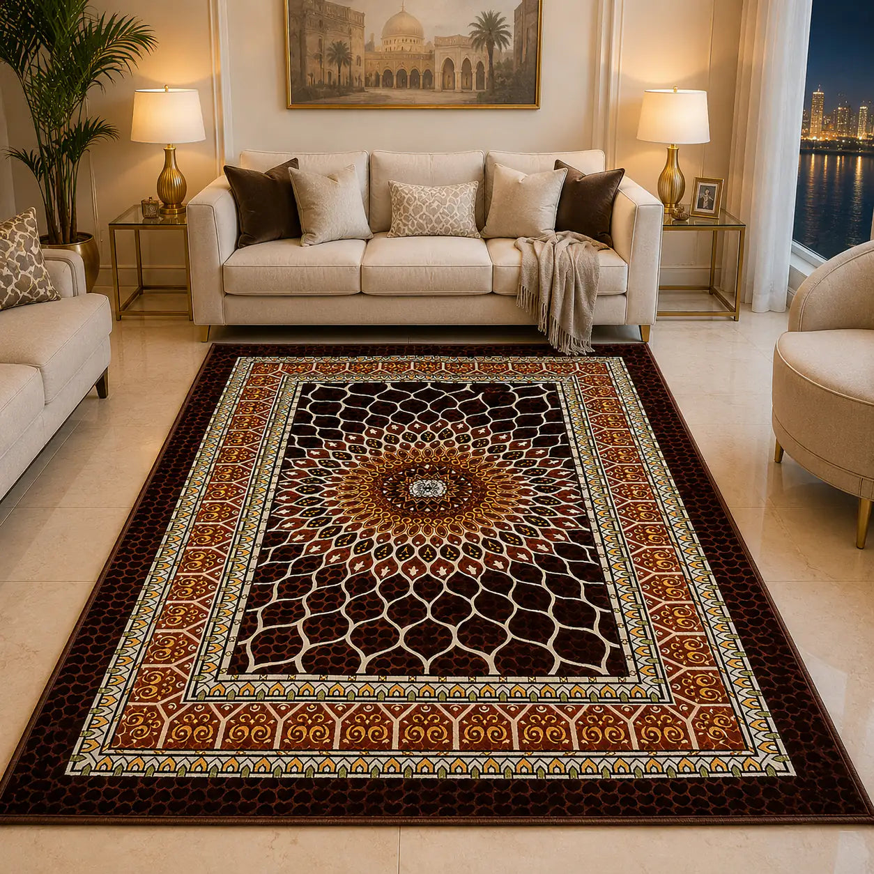 Premium Brown Decorative Carpet 2x3m