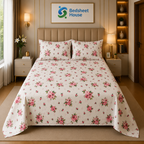 Pink Rose Floral Bedsheet